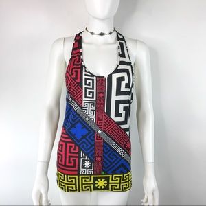 Versace Beachware Y Back Classic Print Tank Top